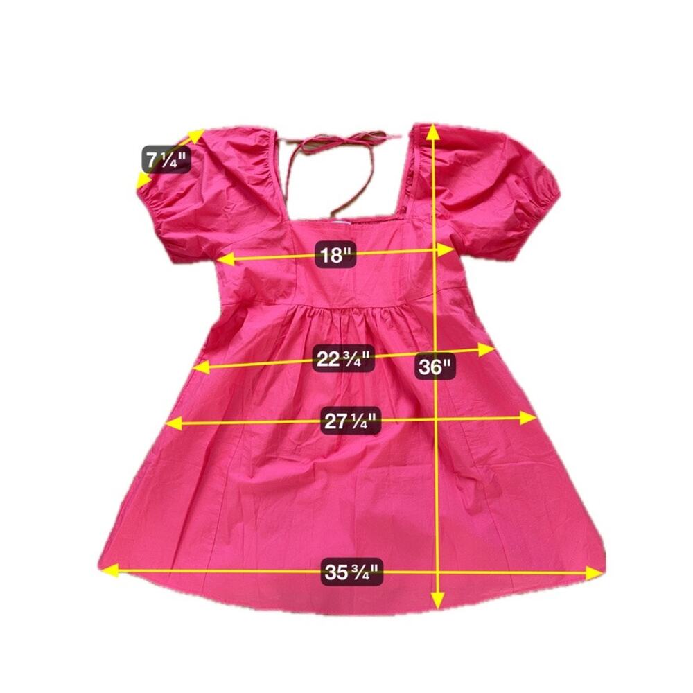 Draper James Coral Cotton Smocked Baby Doll Puff Sleeve Pockets Dress Sz XL - Picture 9 of 9